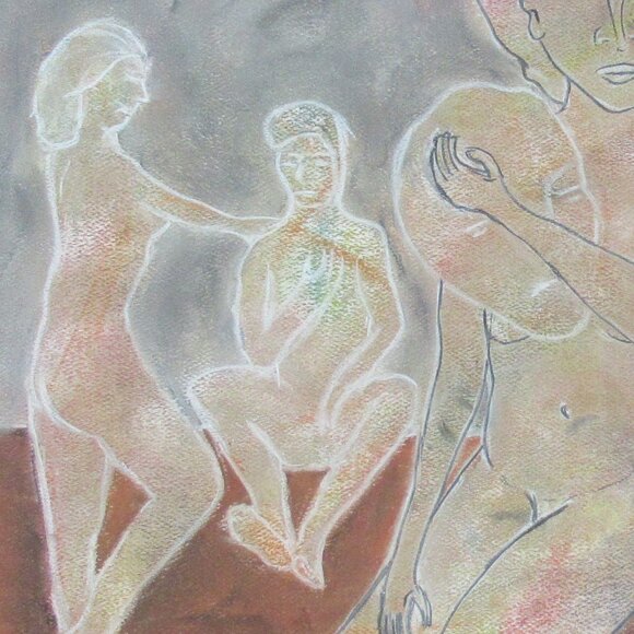 'Love' Pastel Painting on Paper, Art, unframed/optional frame - Picture 3 of 8